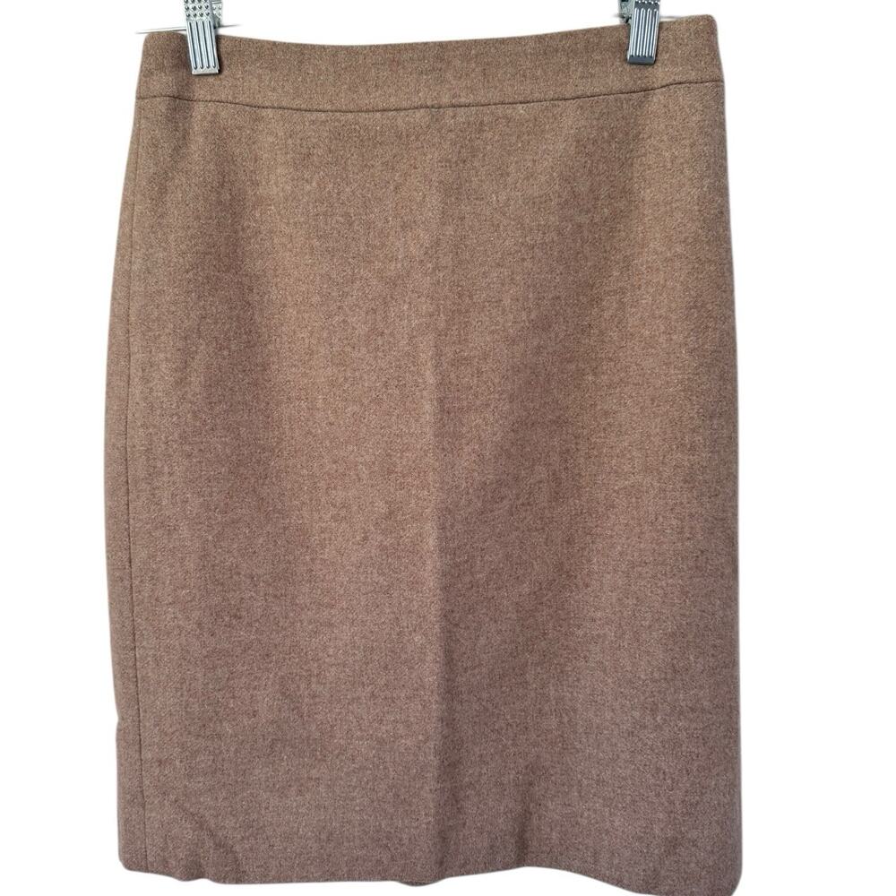 J. Crew The Pencil Skirt Wool Blend Beige Size 0 Office Career Workwear